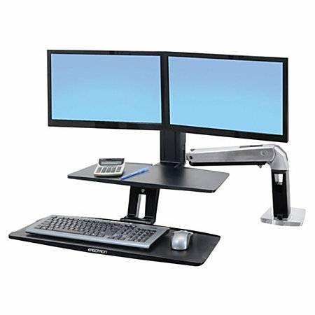 Dual Monitor Standing Desk Workspace Converter (Ergotron) - East Hollywood, Los Angeles, California