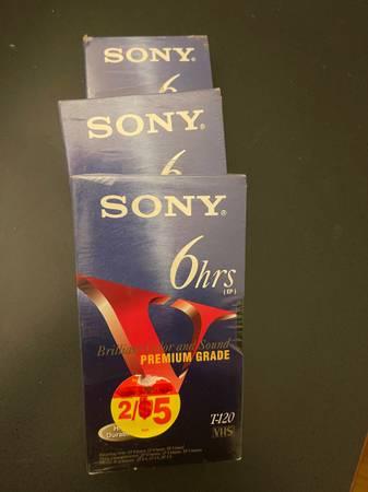 VHS Tapes Sony Premium Grade Prestine Recording New - Woodland Hills, Los Angeles, California