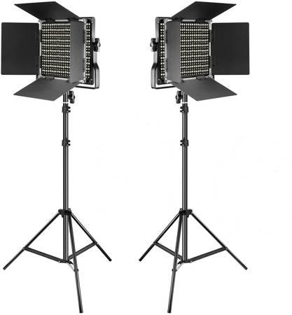 2 Pieces Bi-color 660 LED Video Light and Stand Kit - Koreatown, Los Angeles, California