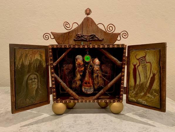 Spooky Occult Spirit Box Sculpture. Artist Ronald Lipking - Agoura Hills, Los Angeles, California